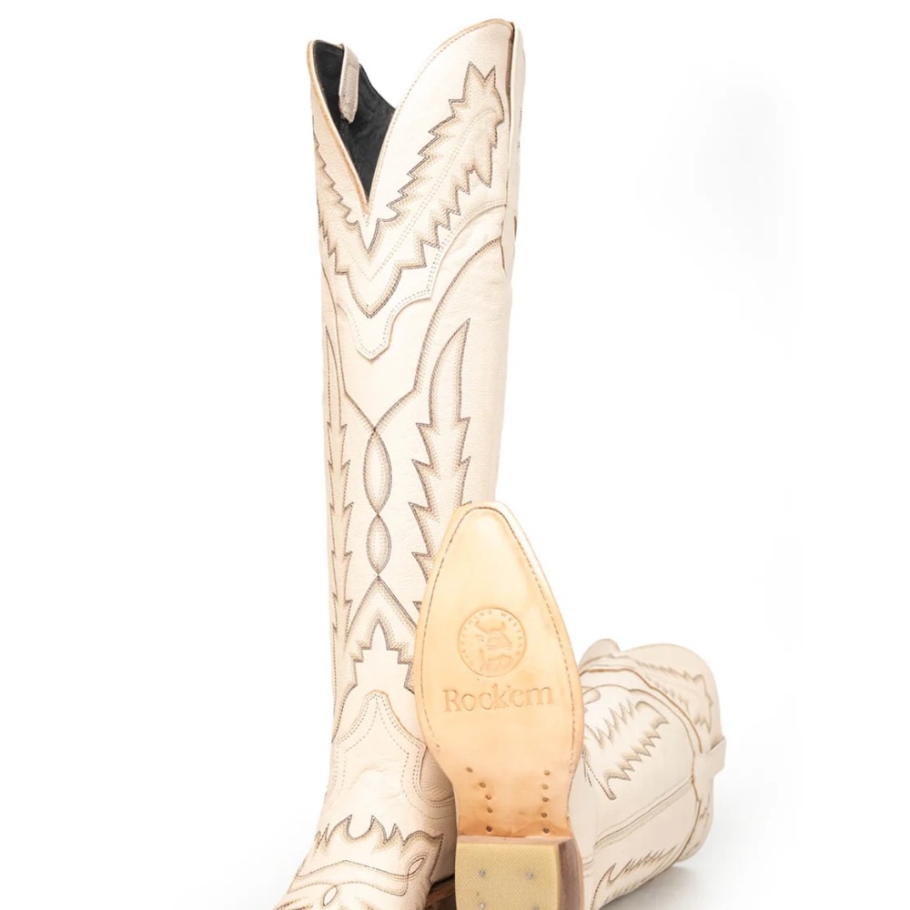 Cream Over the Knee Boots